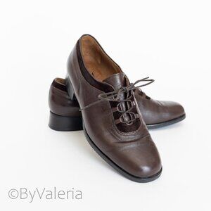 Vintage Roberto Capucci Italian Leather Women's shoes 7, Oxford Academia Office